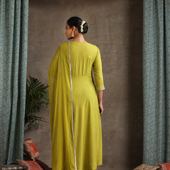 Sweet Heart Neck Anarkali Kurta with Palazzos & With Dupatta