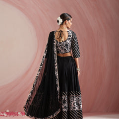 Floral Printed Gotta Patti Ready to Wear Lehenga & Choli With Dupatta