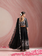 Floral Printed Gotta Patti Ready to Wear Lehenga & Choli With Dupatta