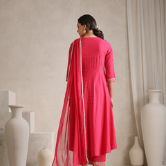 Khushal K Polka Dot Printed Anarkali Kurta set