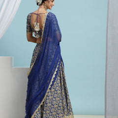 Printed V-Neck Ready to Wear Lehenga & Blouse With Dupatta