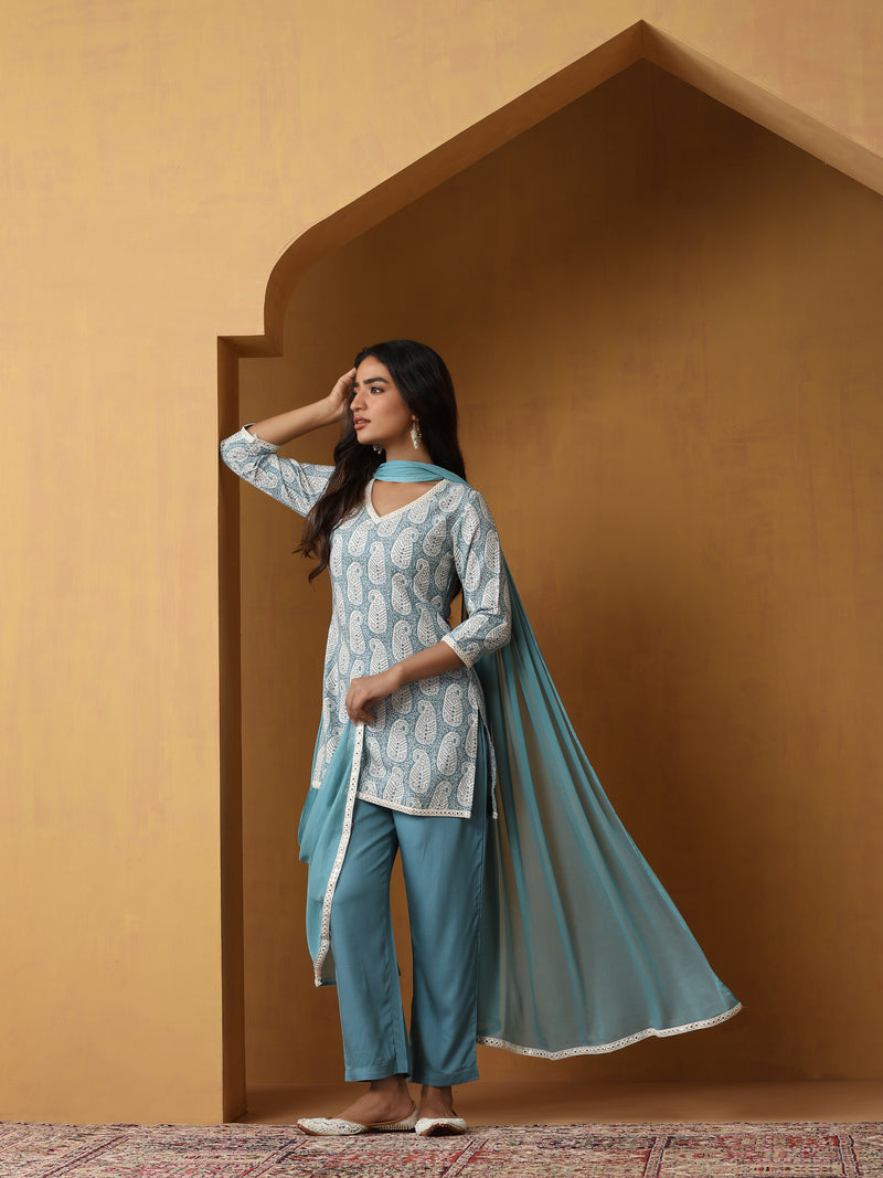 Khushal K Women Paisley Printed Regular Kurta set
