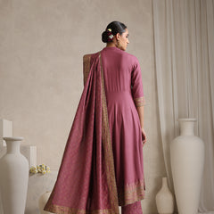 Pink printed Kurta with Palazzos with dupatta