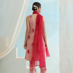 Floral Printed Pure Cotton Straight Kurta with Trousers & Dupatta