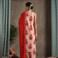 Women Ethnic Motifs Printed Regular Pure Cotton Kurta Palazzos & With Dupatta