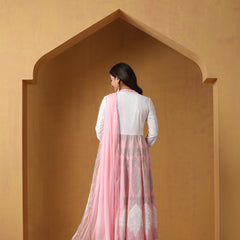 Khushal K Floral Embroidered Anarkali Thread Work Kurta set