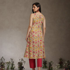 Khushal K Women Floral Printed A-Line Pure Cotton Kurta set