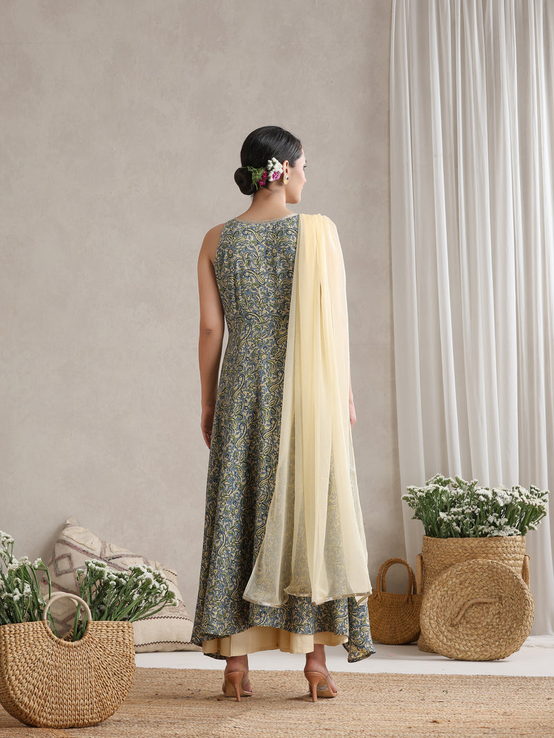 Khushal K Floral Printed A-Line Kurta set