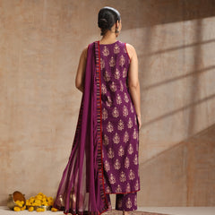 Women Ethnic Motifs Printed Regular Pure Cotton Kurta with Trousers & Dupatta