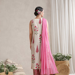 Khushal K Women Floral Printed Regular Pure Cotton Kurta set