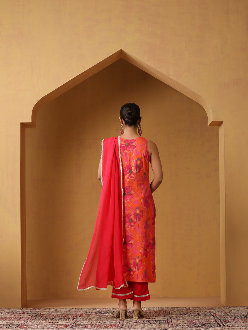 Khushal K Women Ethnic Motifs Printed Cotton Kurta set