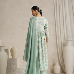 Khushal K Women Floral Printed  Thread Work Kurta set