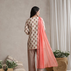 Khushal K Women Floral Printed Cotton Kurta set
