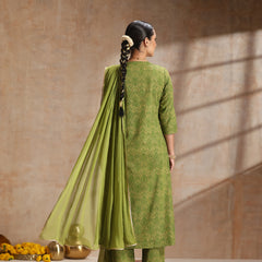 Women Ethnic Motifs Printed Sequinned Anarkali Kurta with Trousers & Dupatta