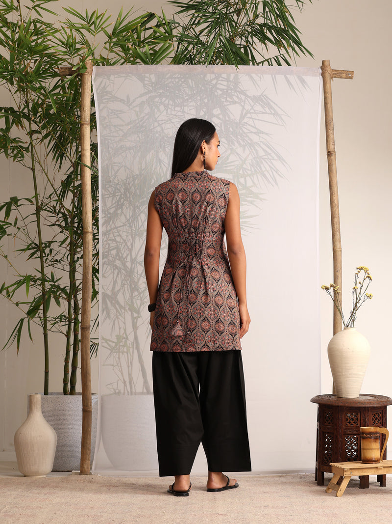 Khushal K Women Cotton kurti With Farshi Salwar - Black