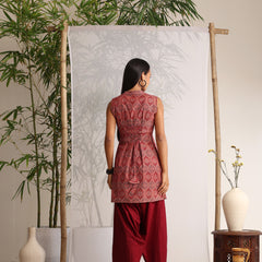 Khushal K Women Cotton kurti With Farshi Salwar - Maroon