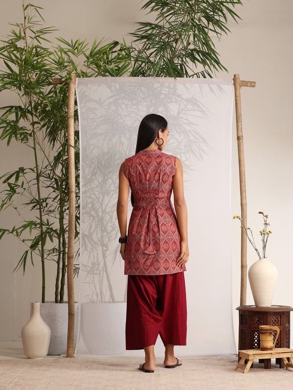 Khushal K Women Cotton kurti With Farshi Salwar - Maroon