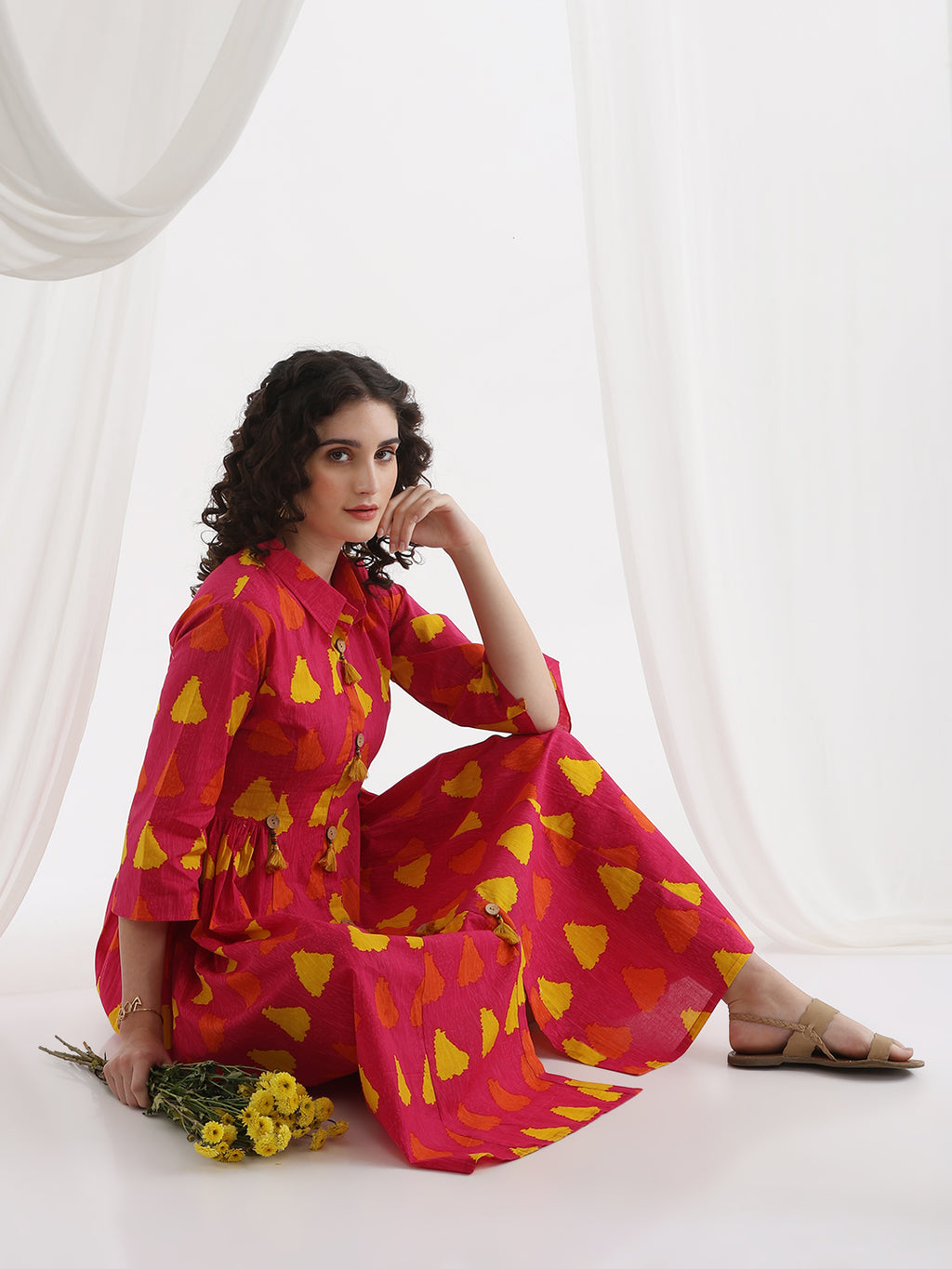 Women Floral Printed Fit & Flare Midi Dress