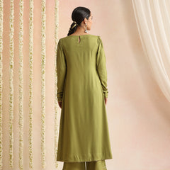 Women Woven Design Self Design Kurta with Palazzos
