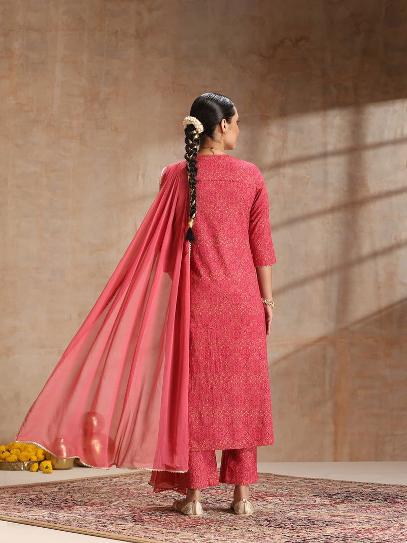 Rayon Anarkali Kurta Set featuring intricate  thread embroidery and a graceful, contrast Chiffon dupatta