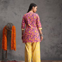 Khushal K Women Cotton Kurta Farsi Salwar Set - Pink
