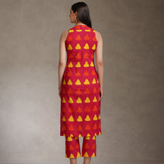 Khushal K Women Geometric Printed Cotton Kurta set