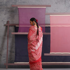 Women Hand Block Cotton Linen Printed saree