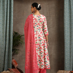 Women Floral Printed Kurta with Palazzos & Dupatta