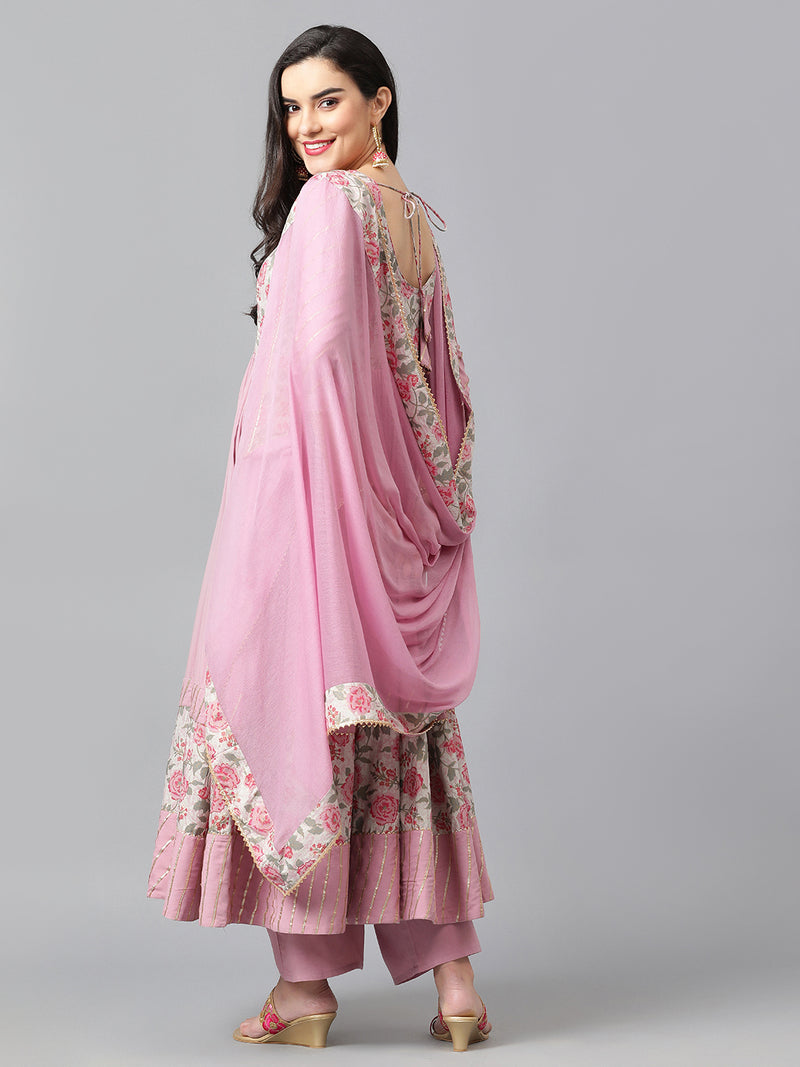 Women Floral Printed Regular Kurta with Palazzos & With Dupatta