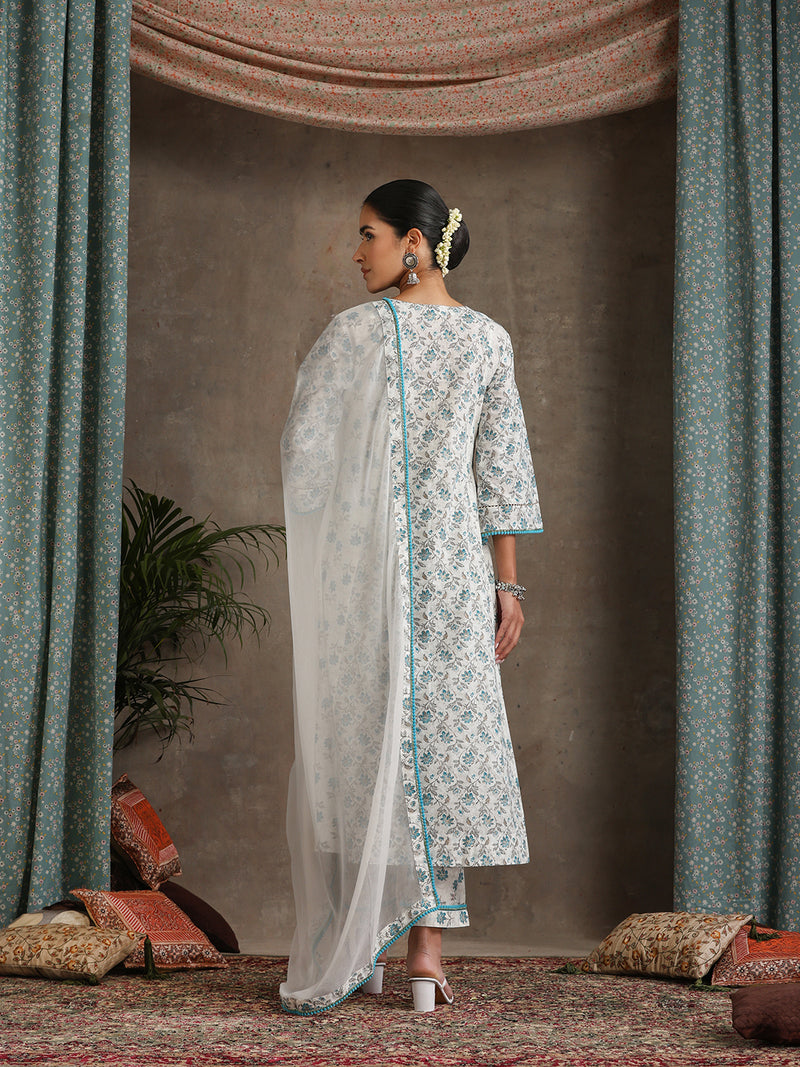 Khushal K Floral Printed A-Line Kurta set
