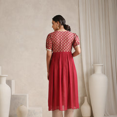 Traditional Jacket Style Cord Set with Printed Inner & Trouser