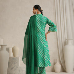 Women Floral Printed Regular Pure Cotton Kurta with Palazzos & With Dupatta