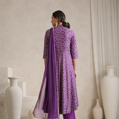 Khushal K Floral Printed Mandarin Collar Kurta set