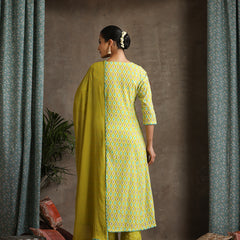 Khushal K Women Printed Regular Pure Cotton Kurta set