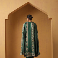 Khushal K Ethnic Motifs Embroidered Zari Notch Neck Straight Kurta set