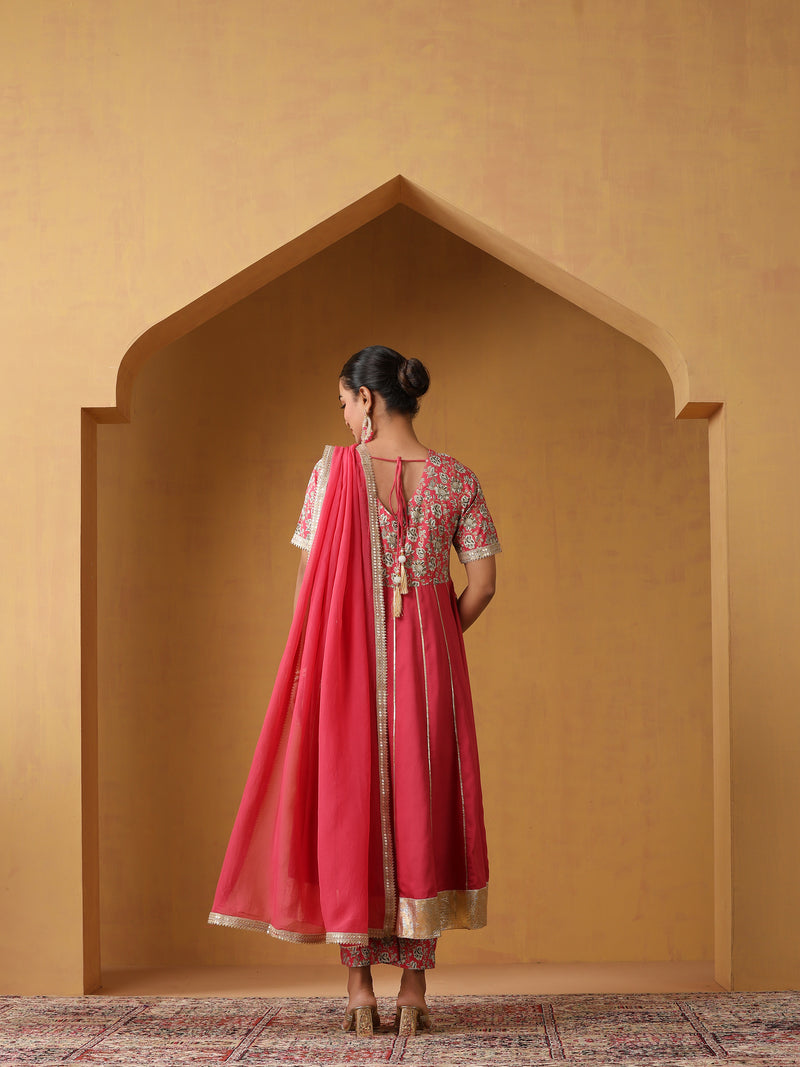 Khushal K Floral Embroidered Anarkali  Kurta set