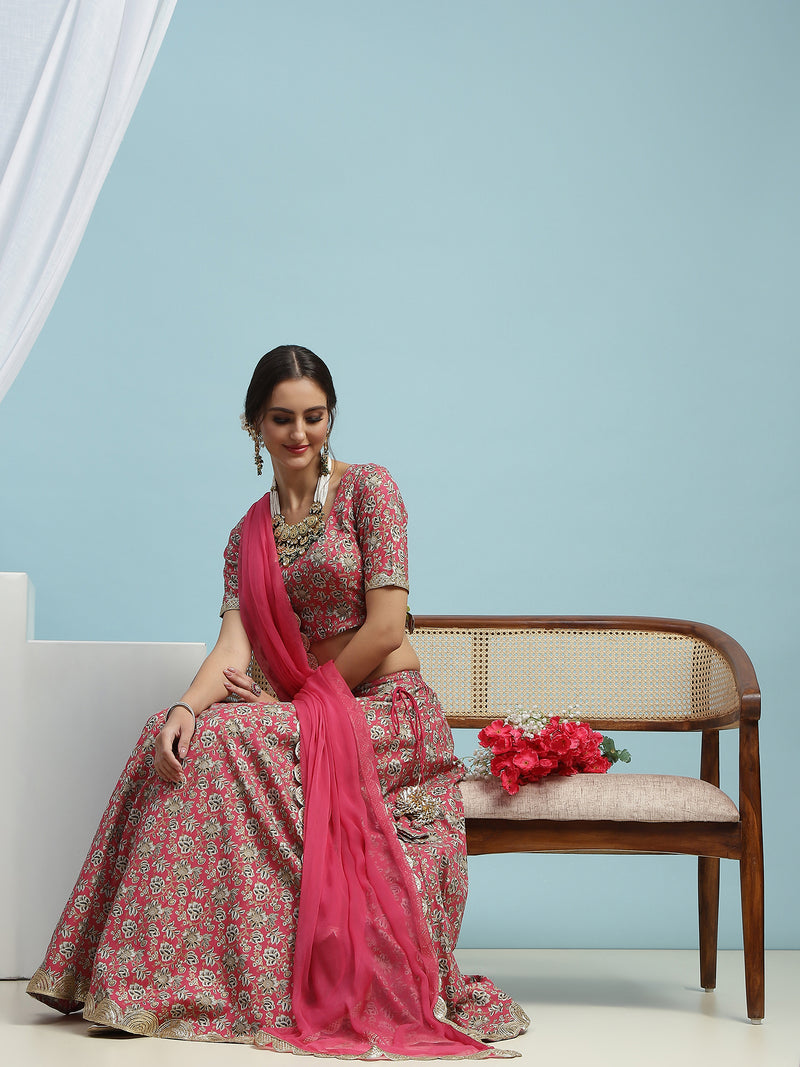 Ready to Wear Printed Lehenga & Blouse With Dupatta