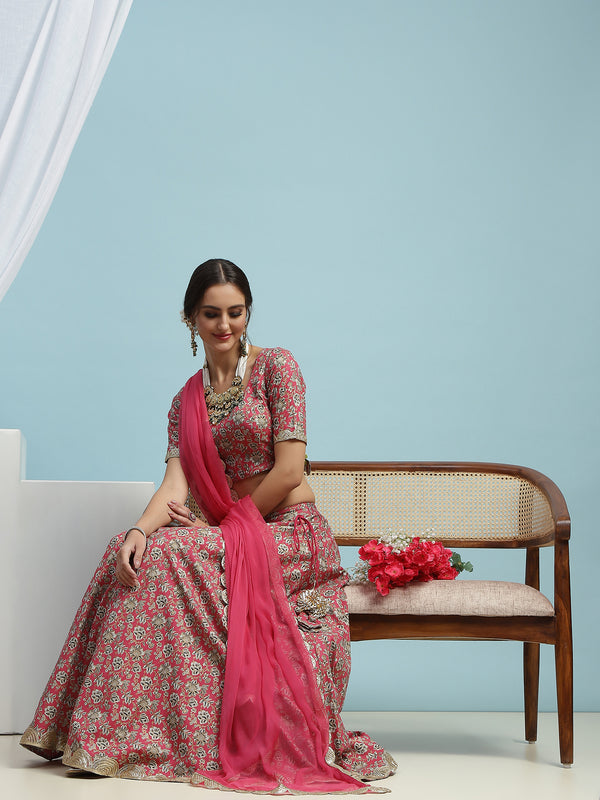 Ready to Wear Printed Lehenga & Blouse With Dupatta