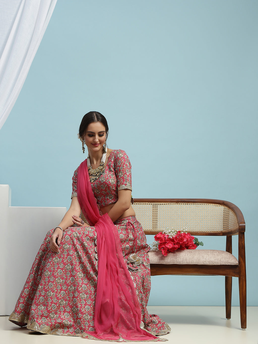 Ready to Wear Printed Lehenga & Blouse With Dupatta