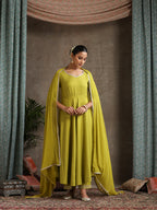 Sweet Heart Neck Anarkali Kurta with Palazzos & With Dupatta