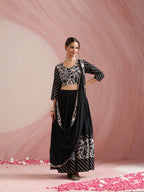 Floral Printed Gotta Patti Ready to Wear Lehenga & Choli With Dupatta