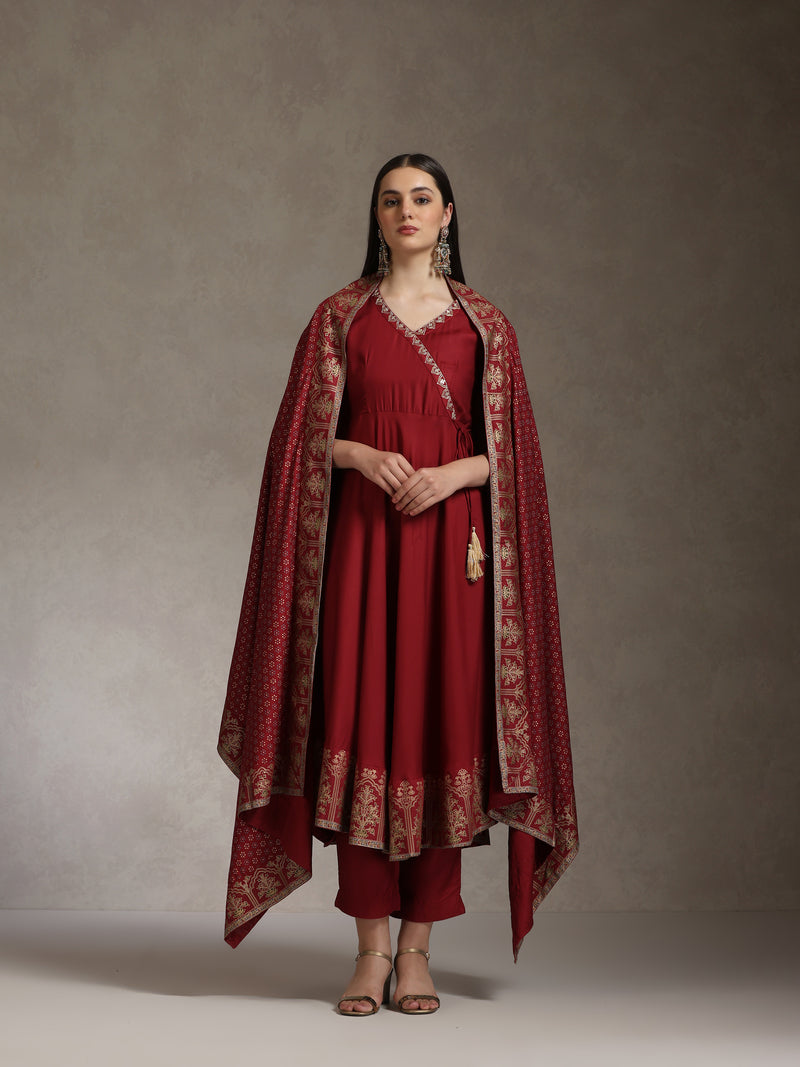Khushal K Women Solid Anarkali Kurta set