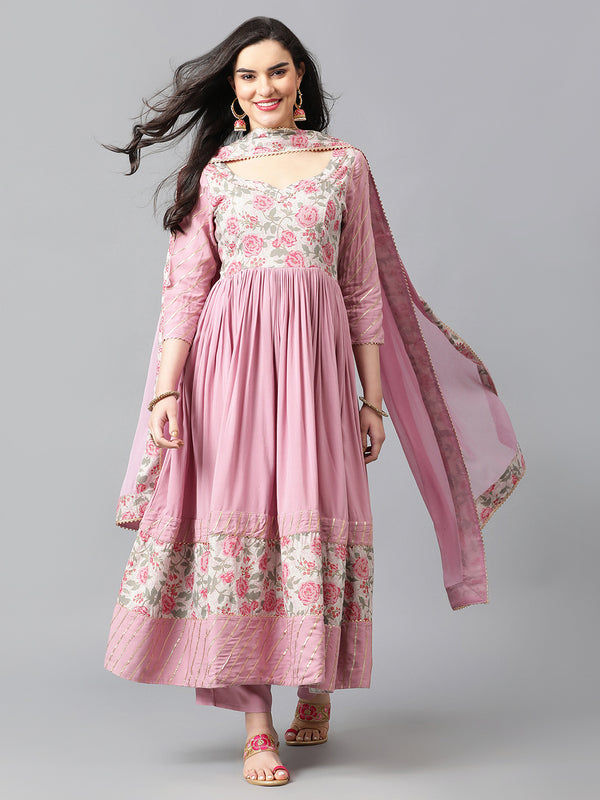 Women Floral Printed Regular Kurta with Palazzos & With Dupatta