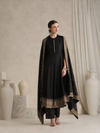Black printed Kurta with Palazzos with dupatta