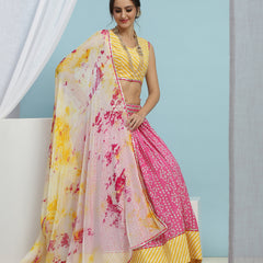 Printed Cotton Ready to Wear Lehenga & Blouse With Dupatta