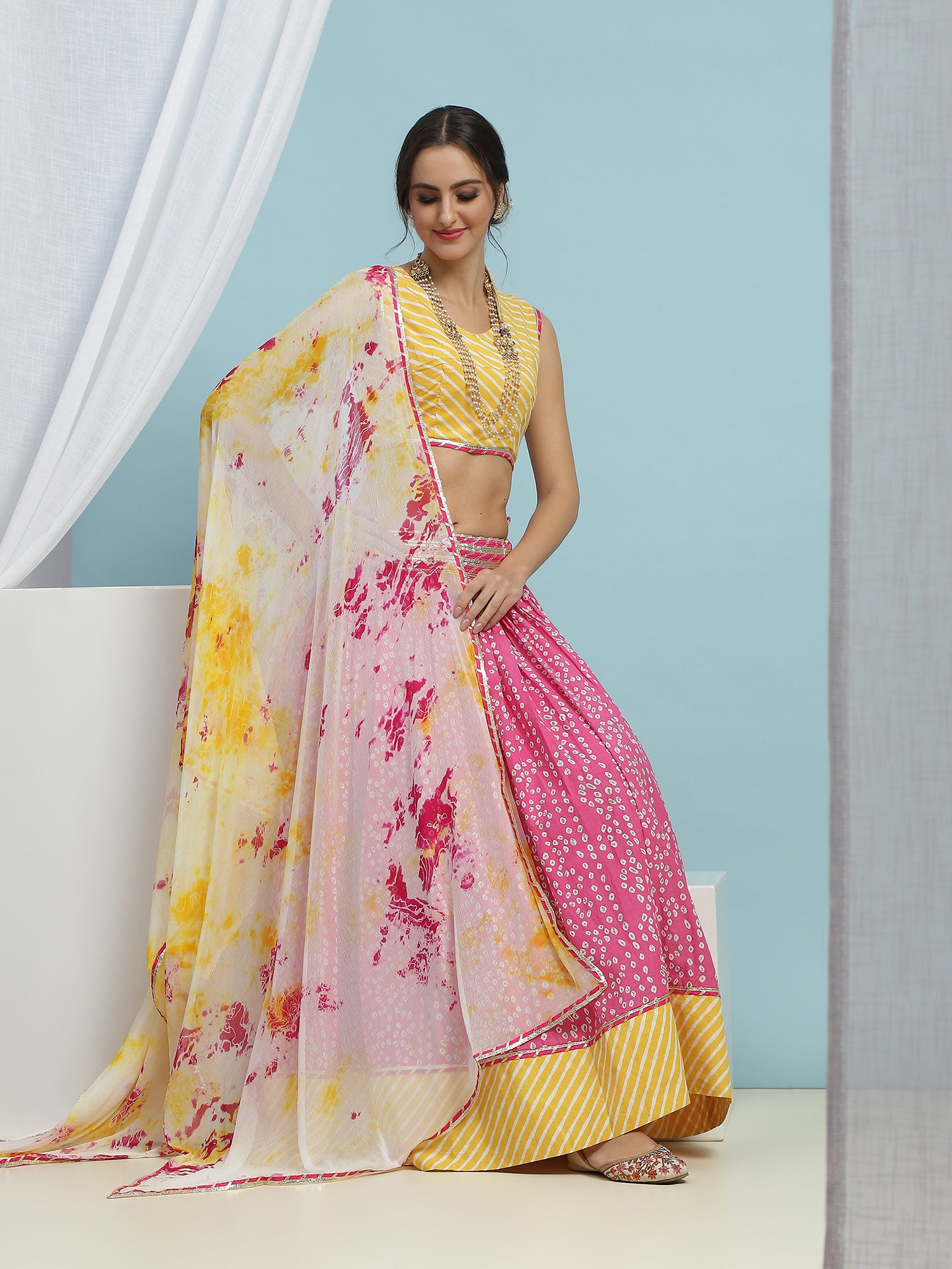 Printed Cotton Ready to Wear Lehenga & Blouse With Dupatta