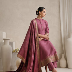 Pink printed Kurta with Palazzos with dupatta