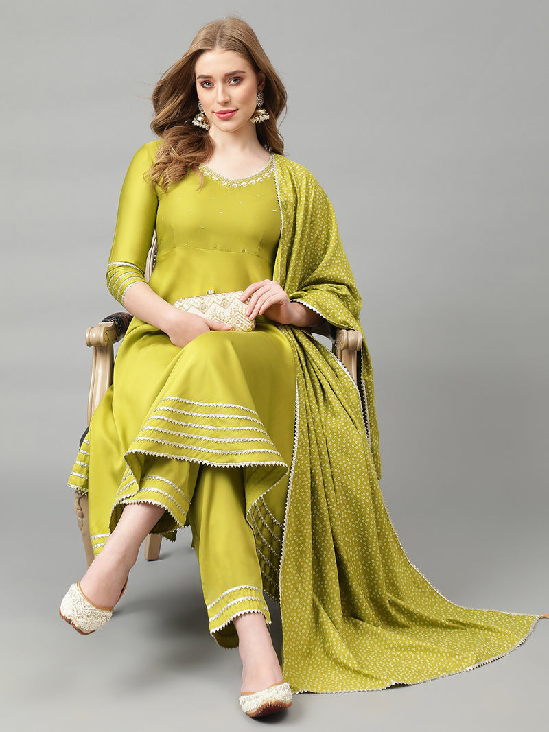 Khushal K Women Regular Gotta Patti Kurta Sets