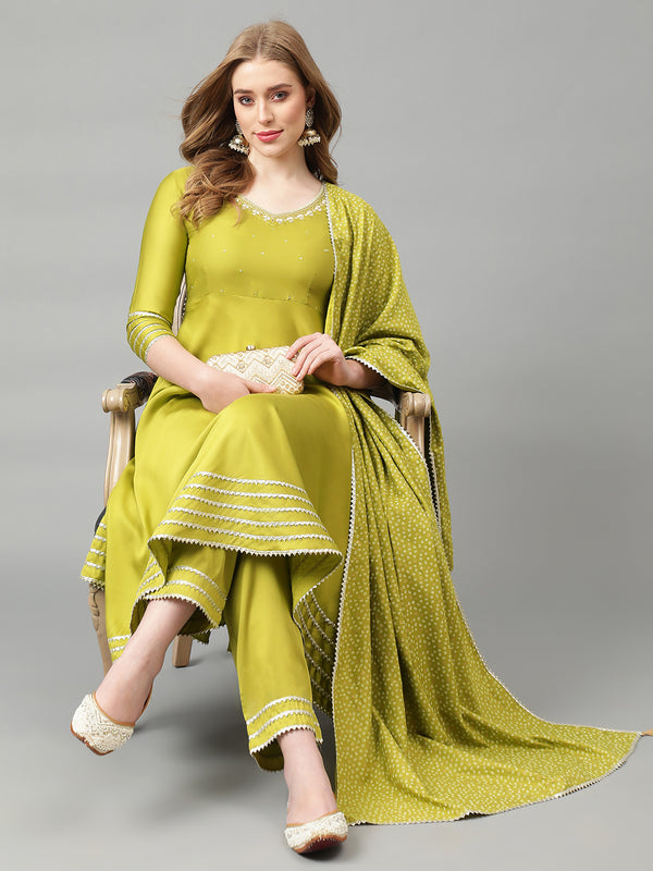 Khushal K Women Regular Gotta Patti Kurta Sets