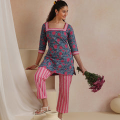 Khushal K Women Co-Ords Set - Blue